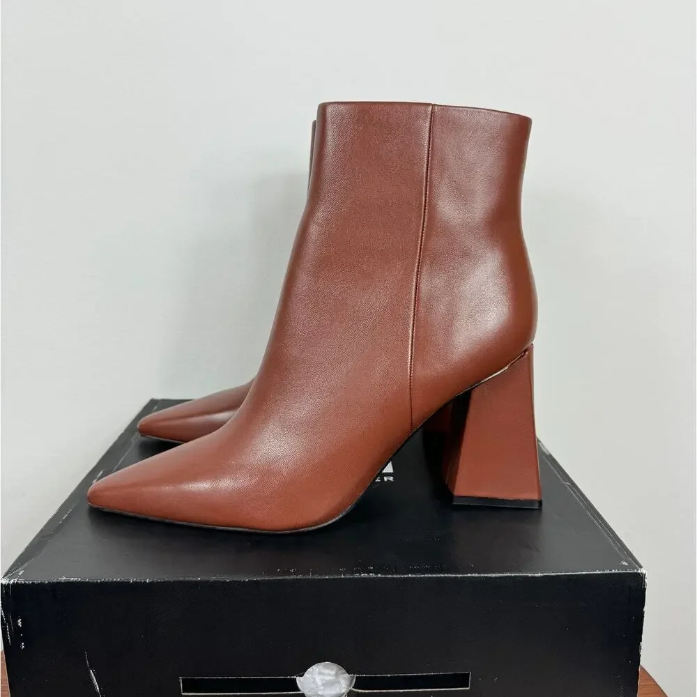 New Marc Fisher Ltd Kulika Ankle Bootie Medium Natural Leather Women's Size 11 - Picture 3 of 11